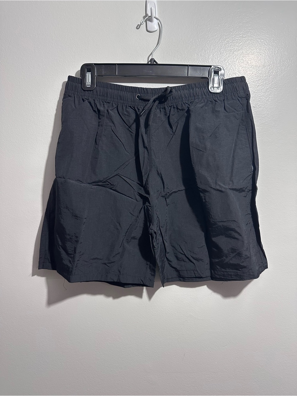 Black Athletic Drawstring Shorts Size L (1494)